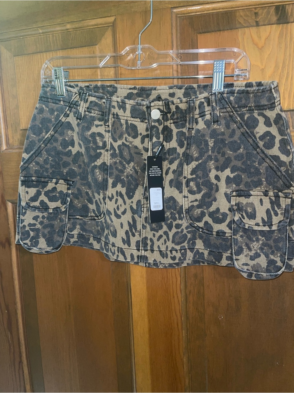 Fashion Nova Leopard Print Mini Skirt in Brown and Black